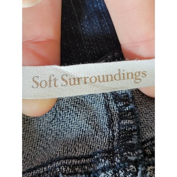 SOFT Surroundings Super Stretch Pull On Ankle‎ Pants Dark Wash Blue 2AC10 Medium - Picture 12 of 13